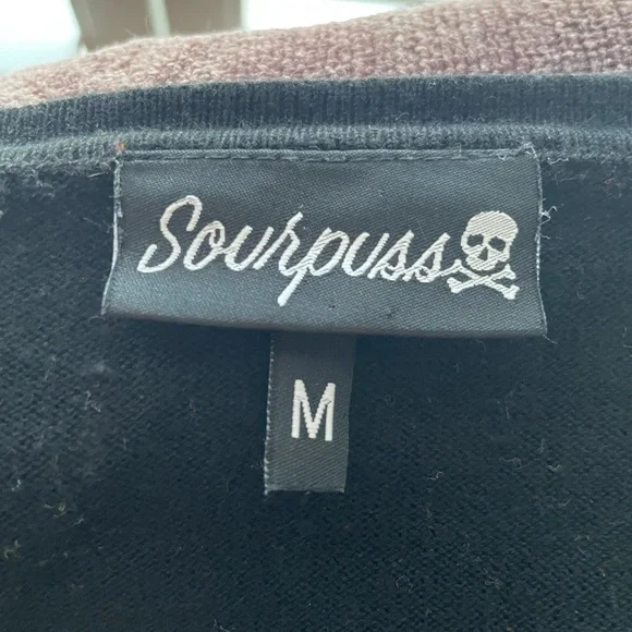 Sourpuss Black Cardigan with Floral Embroidery - Picture 3 of 3